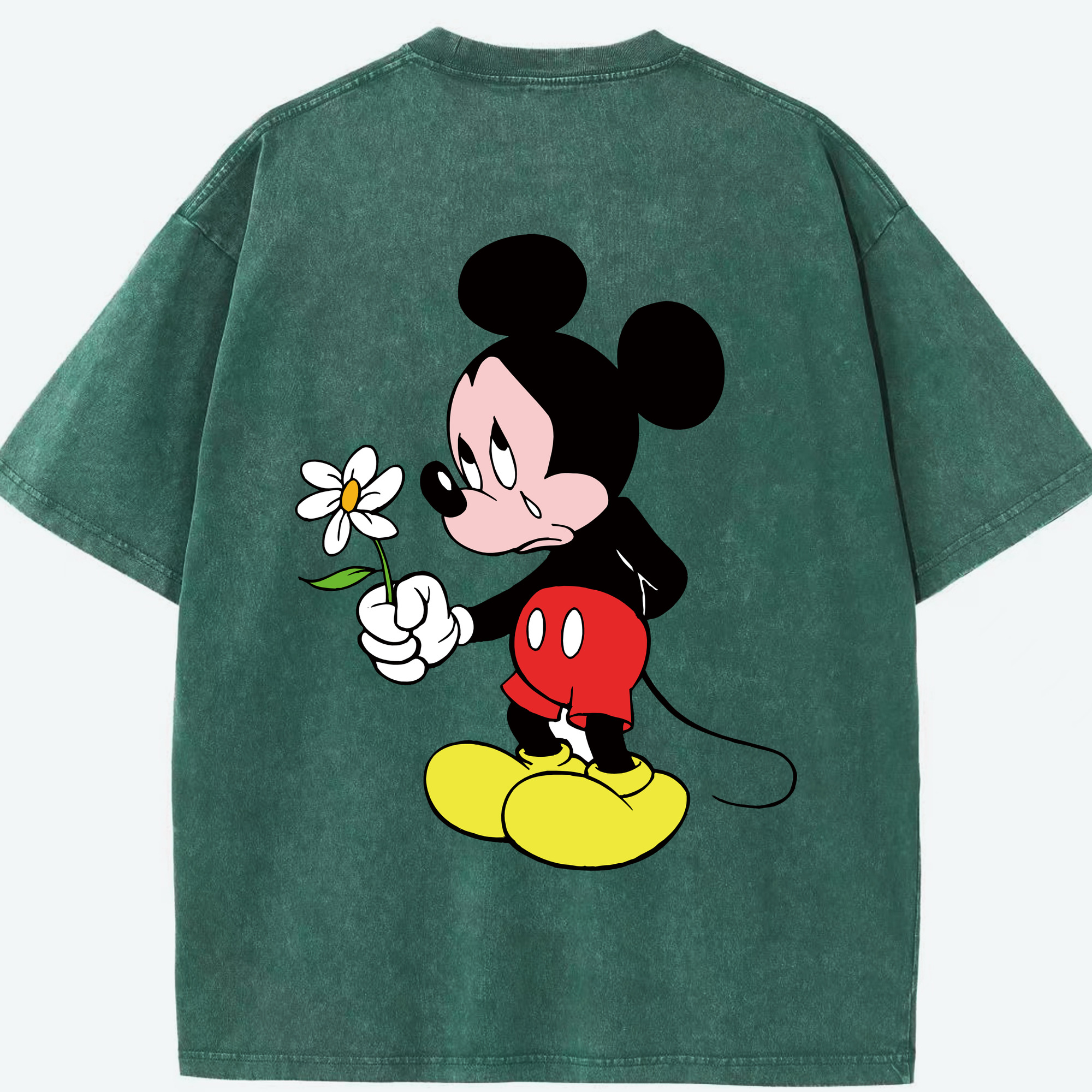 （画像用） ミッキーマウス Mickey Mouse 綿100% ヴィンテージ風 半袖Tシャツ（背面プリント）